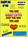 You Are Beautiful Just The Way You Are - Digital Download 8.5x11 inch